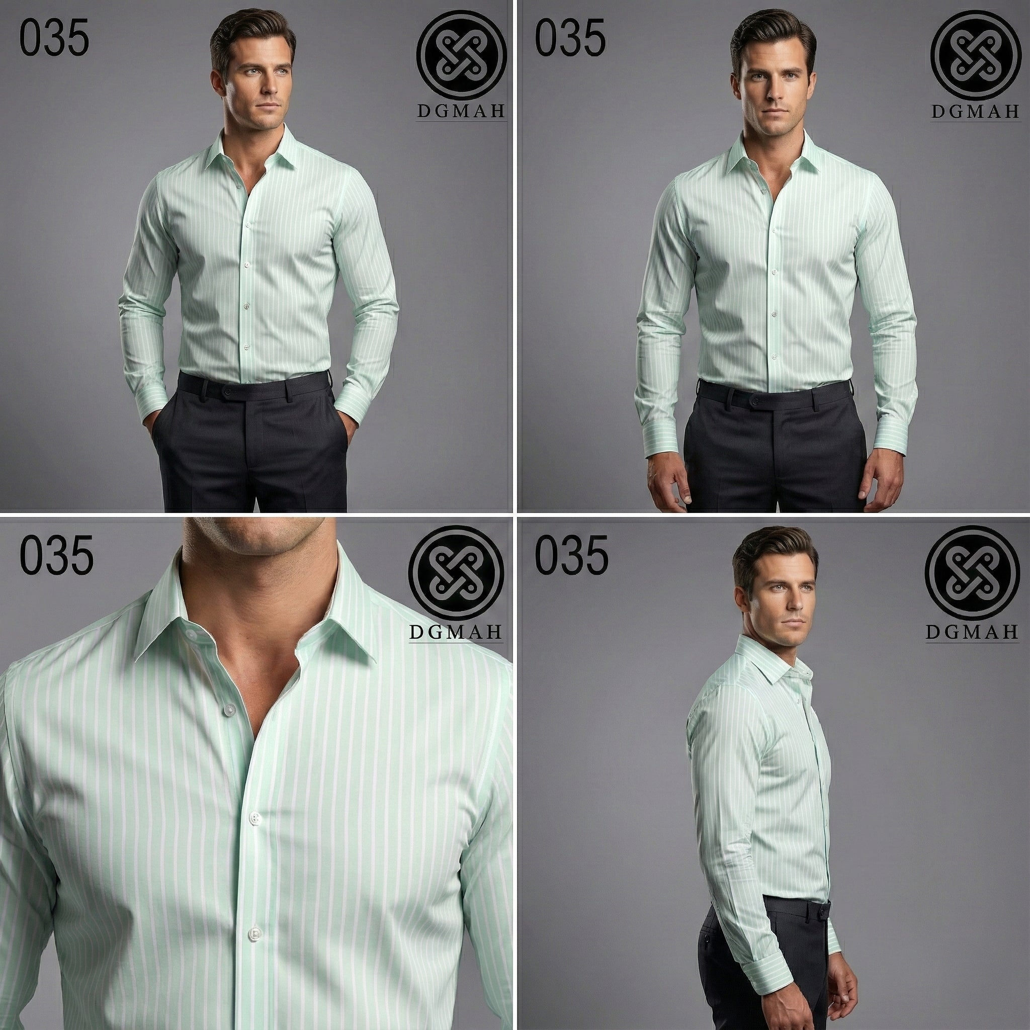 Light Green Striped shirt - 035