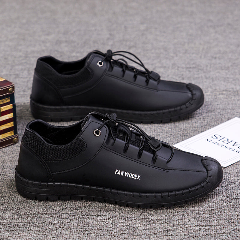 The Artisan — Handcrafted Casual Leather Shoe (Black / Khaki)