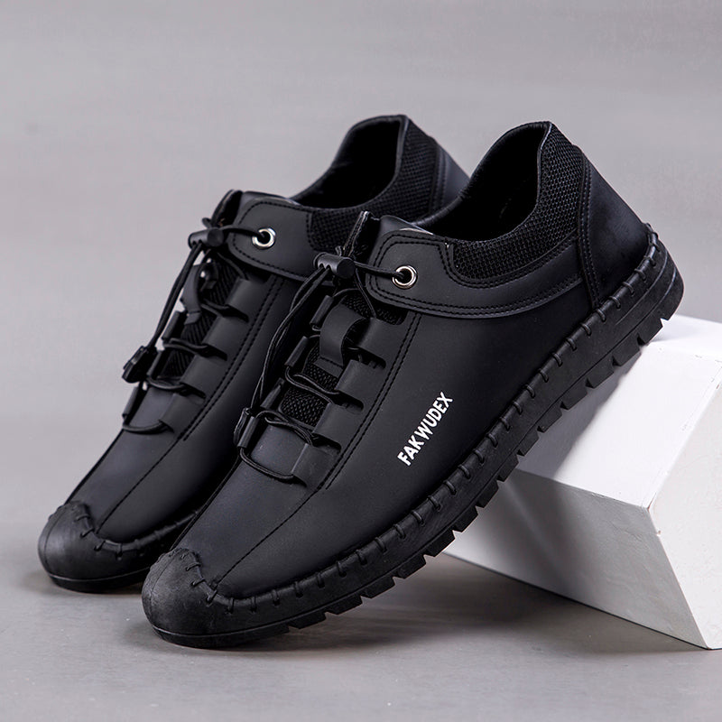 The Artisan — Handcrafted Casual Leather Shoe (Black / Khaki)