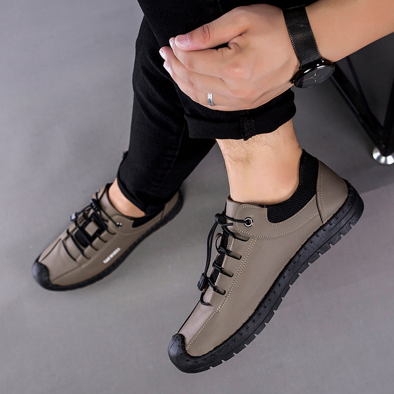 The Artisan — Handcrafted Casual Leather Shoe (Black / Khaki)