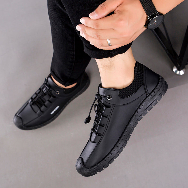 The Artisan — Handcrafted Casual Leather Shoe (Black / Khaki)
