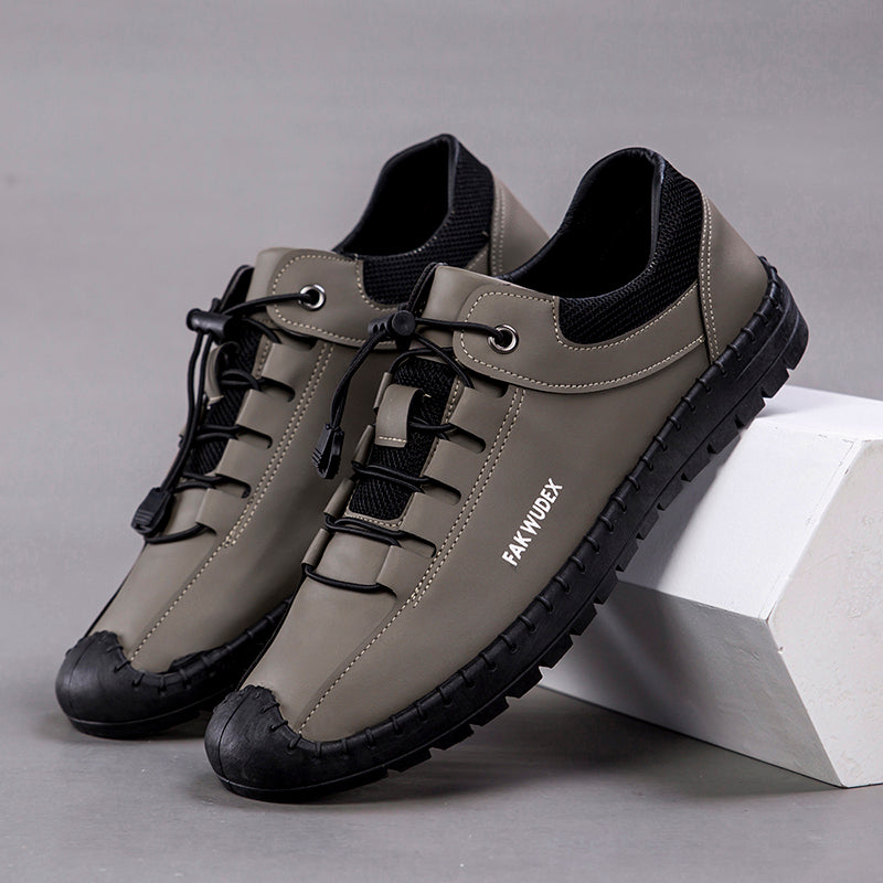 The Artisan — Handcrafted Casual Leather Shoe (Black / Khaki)