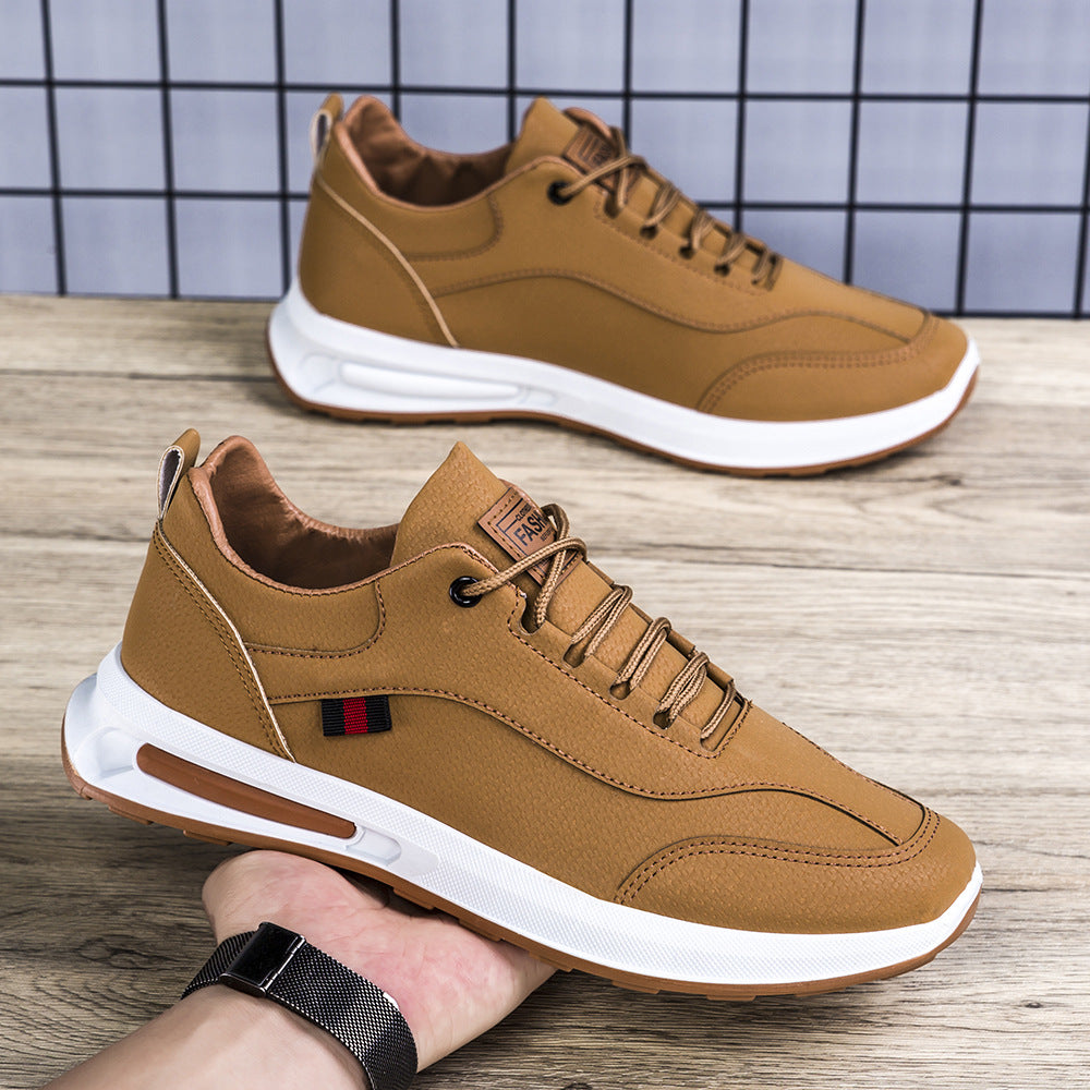 The Daily Driver — Cushioned Casual Sneaker (Tan / Black)