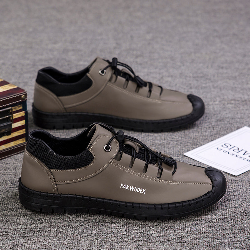 The Artisan — Handcrafted Casual Leather Shoe (Black / Khaki)